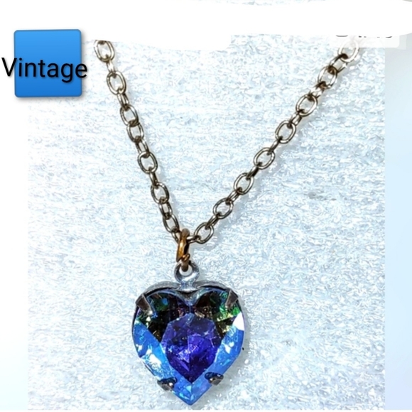 Jewelry - Rainbow Iridescent Glass Heart Pendant